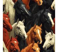 Générique Coloré Cheval Papier Adhesif Meuble Animal Thème Mat Papier Peint Mural Film Autocollant Wallpaper Rouleau Impermeable Stickers Collant Décoration pour Cuisine Tables Armoires Mur 0.4X3 M