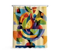 Générique Coloré Splendide Abstrait Lumineux Art Vif Rideau De Bain pour Baignoire imperméable Rideau De Douche pour Salle de Bains avec œIllets Et Crochet 200L X 180H cm (1 Panneaux)