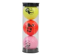 Générique Colored Golf Ball, Conspicuous Novelty Golf Ball 3pcs, 42mm/1.65in Portable Creative Golfs Accessory for Outdoor Backyard Games, Golfers, Men, Women, Kids Synthetic Rubber+