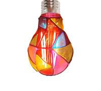 Générique Colored Light Bulbs - A60 E27 Base 6W Mosaic Bedside Lighting | Christmas Lamp Bulb for Living Room, Bedroom, Windowsill, Table, Holiday Party