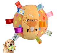 Générique Colorful Squeaky Hanging Dog Training Toy, 6-inch Soft Cotton Stuffed Ball with Built-in Bell, Bungee Elastic Interactive Chew & Fetch Toy for Dogs and Cats (#A)