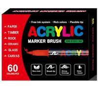 Générique Colors Acrylic Felt,Acrylic Liquid Pens,acrylic felt-tip pens, flexible and precise fine tip, opac ink layerable, colouring book, glass, ceramic, rock, wood, stone, fabric painting