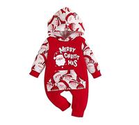 Générique Combi Pilote Bebe Fille Noel, Le Costume du Pere Noel Bebe Pyjama Combinaisons Une PièCe VêTements BéBé Fille DéGuisement PèRe Mon Garcon