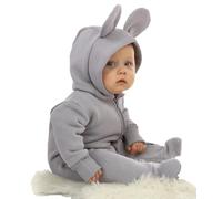 Générique COMBI-PILOTE pour bébé MICKEY AVEC CAPUCHE EN TISSU DOUBLÉ DE POLAIRE Manches Longues Tenues d'hiver Manteau à Capuche cotton Zip Capuche Rompers Combinaison Cotton (Gris, 68/3-6 mois)
