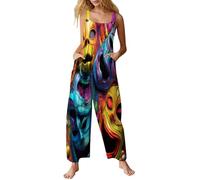 Générique Combi-short Squelette pour Festival et Carnaval, Tenue de Scène Rock Femme, Costume Gothique Festif Grande Taille, Vêtement de Parade Ajustable(Multicolour, XL)