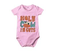 Générique Combinaison à Manches Courtes pour Enfants avec Imprimé Animé HOLY COW IM MIGNON - Vêtement Confortable pour Garçons et Filles de 1 à 10 Ans