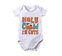 Générique Combinaison à Manches Courtes pour Enfants avec Imprimé Animé HOLY COW IM MIGNON - Vêtement Confortable pour Garçons et Filles de 1 à 10 Ans
