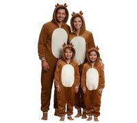Générique Combinaison Adulte Renne de Noël, Pyjama Unisexe Enfants BéBé en Peluche Fleece, Costume pour Carnaval, Noël