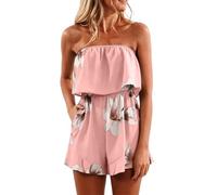 Générique Combinaison bandeau sans manches à imprimé floral, combinaison moderne idéale pour les occasions estivales élégantes (XXXXL)