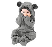 Générique Combinaison Bébé Hiver Polaire à Capuche, Manches Longues Ours Pilote de Neige (02 Gris, 18-24 Mois)