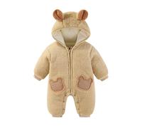 Générique Combinaison Bebe Hiver Polaire Combinaison Pilote Bébé à Capuche, Manches Longues Ours Combinaisons de Neige Manteau d'hiver Polaire Barboteuses à Capuche 0-18 Mois