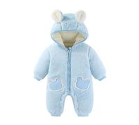 Générique Combinaison Bebe Hiver Polaire Combinaison Pilote Bébé à Capuche, Manches Longues Ours Combinaisons de Neige Manteau d'hiver Polaire Barboteuses à Capuche 0-18 Mois