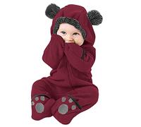 Générique Combinaison Bebe Hiver Polaire Combinaison Pilote Bébé à Capuche, Manches Longues Ours Combinaison de Neige