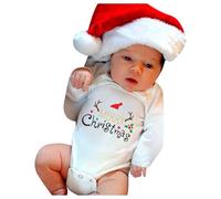 Générique Combinaison Bebe NoëL, Deguisement Noel Bebe Garcon Vetement Fille 0-3 Mois Combinaison BéBé GarçOn Hiver TricotéE Infantile Chaud Pull Body Manche Longue Hiver Habit Pere Noel