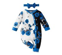 Générique Combinaison Chic Fille Bébé Filles à Manches Longues imprimés Floraux Pull Barboteuse Nouveau-né Combinaison vêtements