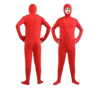 Générique Combinaison Corps Adulte Enfant Unisexe Noir Spectacle Art Performance Tenue Discrète pour Role Play Combinaison Corps Adulte Enfant(Red, M)
