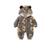 Générique Combinaison De Neige À Capuche Pour Bébé Polaire Glissière Garçons Et Filles Hiver Manteau Tenue Bebe Fille Body J'Aime Maman Barboteuse 3 Mois Cadeau 0-24 Mois (Grey,9-12 mois)