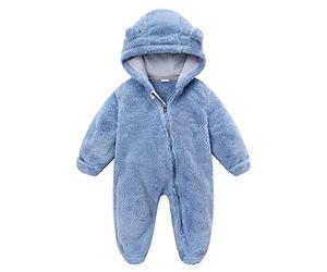 Générique Combinaison De Neige Bébé Barboteuse Salopette Baby Jumpsuit Winter Snowsuit Chaud Veste Bebe Fille Enfant Hiver Body Garçon sans Manche Cadeau 0-24 Mois 1-2 Ans (Bleu Clair,0-3 Mois)