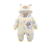 Générique Combinaison De Neige Bébé Enfant Garçon Fille Nouveau-Né Ours Bande Dessinée Idéal Pour L’Hiver Manteau Épais 0-3 Mois Body Papy Mamie Barboteuse Bebe 3 (Jaune,0-3 mois)