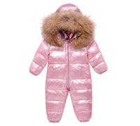 Générique Combinaison De Neige pour Bébé Chaude Mameluco avec Capuche en Plume Barboteuses Manches Longues Grenouillère Polaire Bebe Fille Body Barboteuse Garçon 1 Mois (Rose,12-18 Mois)