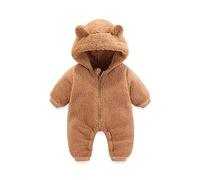 Générique Combinaison De Neige pour Bébé Filles Combinaisons en Âge Graphic Snowsuit Fleece Manteau Bebe Fille 6-9 Mois Hiver Petit Bateau Body Lot 3 Mixte Barboteuse (Café,6-9 Mois)