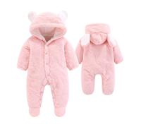 Générique Combinaison de Neige pour bébé, Pyjama à Capuche en Polaire avec Oreilles d'ours, Nouveau-né bébé Dessin animé Barboteuse pour Bébé de 0 à 3 Mois, 3 à 12 Mois, Unisexe, Filles et garçons