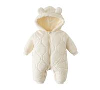 Générique Combinaison De Neige pour Enfants Chaude À Capuche Nouveau-Né Baby Jumpsuit Winter Snowsuit Chaud Manteau Bebe Fille Pilote Bébé Body Papy Mamie Barboteuse Garçon (Blanc,3-6 Mois)