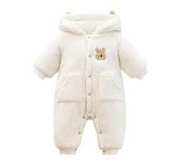 Générique Combinaison De Neige Pour Enfants Hiver Bébé Fille Garçon Doudoune Mixte Barboteuse Bebe Naissance Body 0-3 Mois Manteau Baby Jumpsuit Winter Snowsuit Chaud (Blanc,0-3 mois)