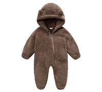 Générique Combinaison De Neige pour Enfants Ours Polaire Capuche Coeur Combi-Short Les Bébés Garçons Et Filles 3 Mois À Ans Barboteuse À Ski Bebe Body Bébé 1 Fille (Brun,3-6 Mois)