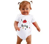Générique Combinaison de Noël pour Enfants Mes 1ers Tenues de Noël Ensemble de Tenue Fête Bébé à Manches Courtes, Pyjama Noel Bebe Jumpsuit Deguisement Enfants pour Halloween, Carnaval et Fêtes