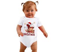 Générique Combinaison de Noël pour Enfants Mes 1ers Tenues de Noël Ensemble de Tenue Fête Bébé à Manches Courtes, Pyjama Noel Bebe Jumpsuit Deguisement Enfants pour Halloween, Carnaval et Fêtes