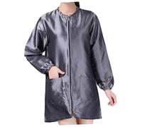 Générique Combinaison de Technicienne en Esthétique Imperméable Manches Longues Gris L Tenue Salon Coiffure Vêtements Travail Coiffeur Tablier Protection Teinture Capillaire Spa