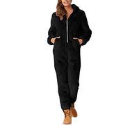 Générique Combinaison en Polaire pour Femme - Une Pièce - Pyjama Douillet - avec Capuche - Combinaison en Polaire - Combinaison Intégrale - Moelleux Et Doux - Long Pyjama Indoor avec Zipper