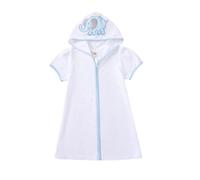 Générique Combinaison Enfant Fille Idéal Baignade Natation Capuche Couverture Broderie Éléphant Plage Serviette Âge 18 Mois 6 Ans(Blue, 2-3 Ans)