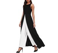 Générique Combinaison Femme Chic Dentelle Manches 3/4 Combinal Taille Haute Combishorts Plaine éLéGant Combi Pantalon Casual Jumpsuit Salopette