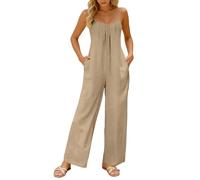Générique Combinaison Femme Élégante à Bretelles Ajustables pour Tenue Décontractée et Confortable en Toutes Occasions (Khaki, S)