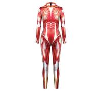 Générique Combinaison Halloween Cosplay,Combinaison Élastique Imprimée Muscles pour Femme Danse Scène | Cosplay Drôle Halloween pour Fêtes à Thème et Séances Photo