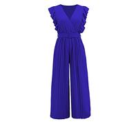 Générique Combinaison Mariage Femme, Chic Grande Taille Travail Combishorts Soirée Mariage Décontractées Jumpsuit Pantalon Loose Élégant Casual Combinaison, Blue, XXL
