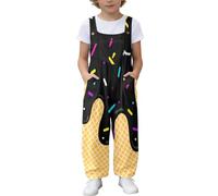 Générique Combinaison Pantalon Longue Fille Modèle Glacé Décontractée à Poches pour Toutes Saisons (Black, 11-12 Years)