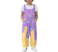 Générique Combinaison Pantalon Longue Fille Modèle Glacé Décontractée à Poches pour Toutes Saisons (Purple, 7-8 Years)