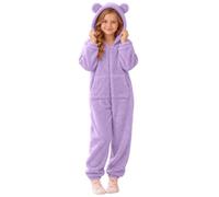 Générique Combinaison Pilou Femme à Capuche Fermeture Éclair Intégrale Poche Kangourou - Motif Uni Multi-Couleurs Tissu Polaire Doux et Chaud pour Nuit Maison