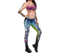 Générique Combinaison Pour Femme Carnaval Body à manches longues imprimé écailles de poisson animal pour femme
