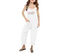 Générique Combinaison Pyjama Fille Combinaison élégante pour Filles pour la Saison Scolaire,Salopette Confortable à imprimé Lettre Jeunes Filles,décontractée à la Mode Un Usage Quotidien,idéale Les