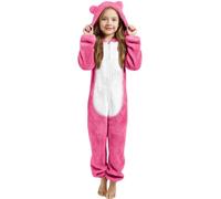 Générique Combinaison Pyjama pour Filles Grenouillères d'ours Patchwork Animaux Zippé avec Capuche Onesie Enfant Halloween Cosplay Costume Garçon Cadeau Noel Autumne Hiver