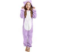 Générique Combinaison Pyjama pour Filles Grenouillères d'ours Patchwork Animaux Zippé avec Capuche Onesie Enfant Halloween Cosplay Costume Garçon Cadeau Noel Autumne Hiver