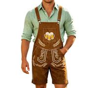 Générique Combinaison rayée imprimée pour Festival de la bière, Style décontracté d'été, avec Pantalon à Bretelles, Tenue légère de Saison (Brown-b, XXXXXL)