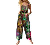 Générique Combinaison Squelette Carnaval Femme, Déguisement Calavera Grande Taille, Tenue Fête des Morts Mexicaine, Barboteuse Adulte pour Parade et Festival(Multicolour, XXL)