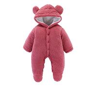 Générique Combinaisons De Neige Bébé Fille Combinaison 3-6 Mois Idéal pour L’Hiver Épais Pied Barboteuse Avant S'Enclenche Bebe Mariage Body Blanc 1 Cadeau 0-24 Mois (Vin,3-6 Mois)