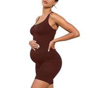 Générique Combinaisons de yoga sans coutures pour femmes, short de maternité sans manches, col carré, une pièce, vêtements de grossesse gainants