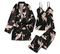 Générique Combinaisons Pyjama Polaire Hiver Chaud - Ensemble De Pyjama Trois Pièces en Dentelle pour Femme Vêtements De Nuit pour Dames